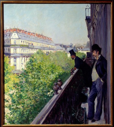 Un balcón parisino en 1880 de Gustave Caillebotte
