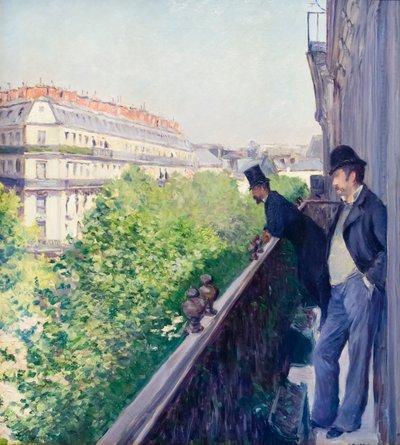 Balcón, bulevar Haussmann, hacia 1880 (óleo sobre lienzo) de Gustave Caillebotte