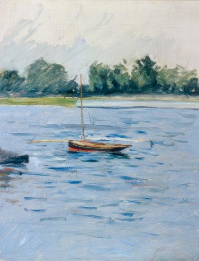 Barco fondeado en el Sena de Gustave Caillebotte