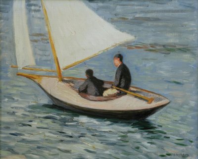 Barco de vela en el Sena de Gustave Caillebotte