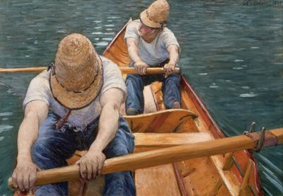 Remeros en el Yerres, 1877 de Gustave Caillebotte