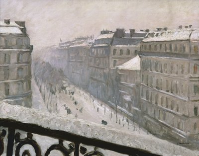 Boulevard Haussmann en la nieve, 1879 o 1881 de Gustave Caillebotte