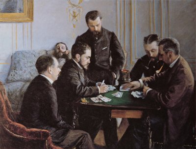 La Partie de bésigue, ca 1881 de Gustave Caillebotte