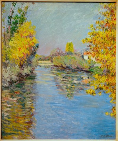 El pequeño brazo del Sena, efecto de otoño de Gustave Caillebotte