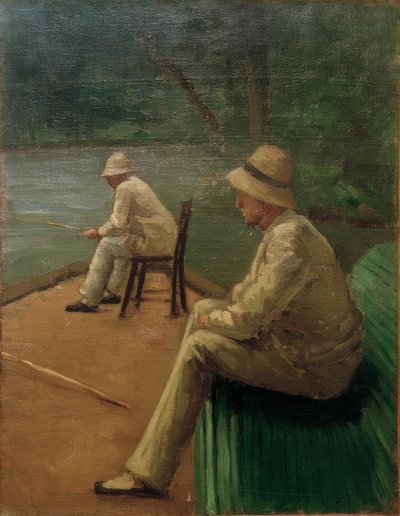 Pescadores en la orilla del Yerres de Gustave Caillebotte