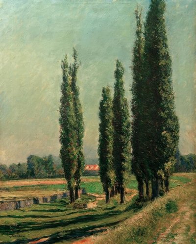 Álamos en el dique de Argenteuil, en Petit Gennevilliers de Gustave Caillebotte