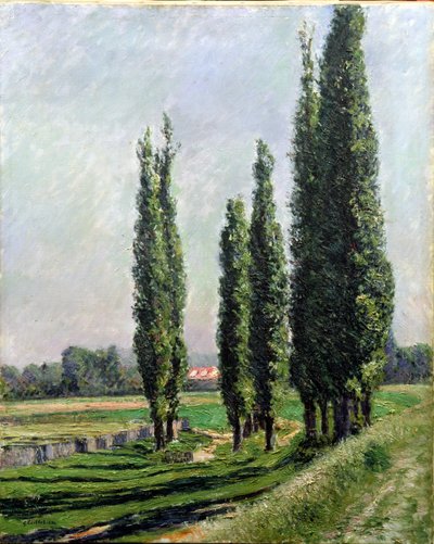 Álamos en la ribera del río en Argenteuil de Gustave Caillebotte