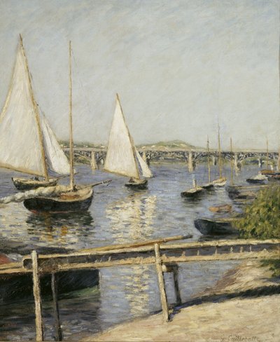 Barcos de Vela en Argenteuil, c. 1888 de Gustave Caillebotte