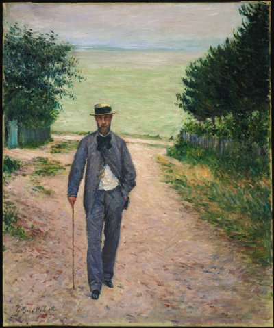 Paseante junto al Mar de Gustave Caillebotte
