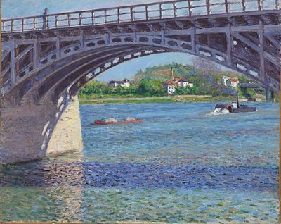 El Puente en Argenteuil y el Sena, c.1883 de Gustave Caillebotte