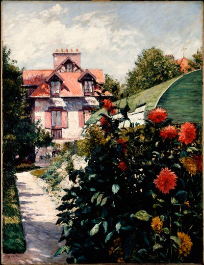 Las dalias, jardín de Petit Gennevilliers de Gustave Caillebotte