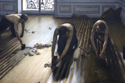 Los rascadores de suelo - una sección del cuadro. de Gustave Caillebotte