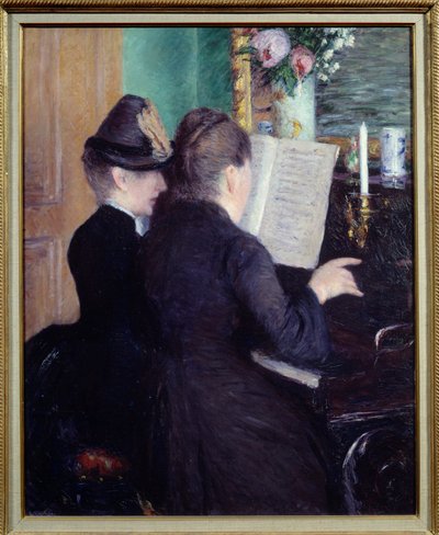 La lección de piano de Gustave Caillebotte