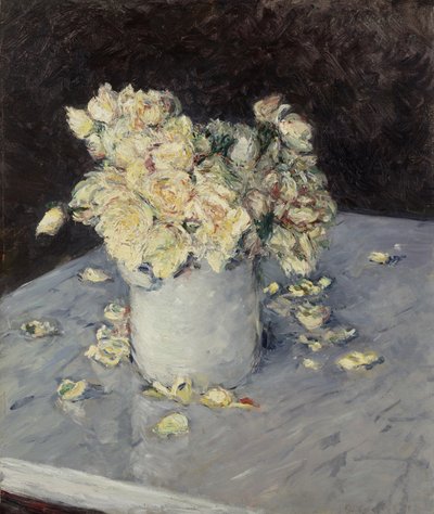 Rosas amarillas en un jarrón de Gustave Caillebotte