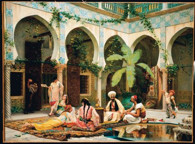 El patio del Palacio de Dar Khdaouedj El Amia, Argel de Gustave Clarence Rodolphe Boulanger