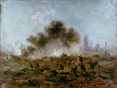 Comuna de París: asalto a un cementerio por tropas regulares y captura de las barricadas en mayo de 1871, 1871 de Gustave Clarence Rodolphe Boulanger