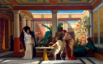 Ensayo teatral en la casa de un poeta de la antigua Roma, 1855 de Gustave Clarence Rodolphe Boulanger