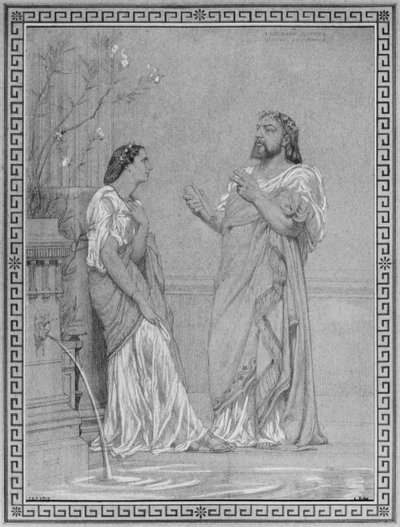 Théophile Gautier y Maria Favart, boceto para la pintura 