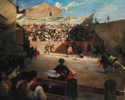 Pelea de entrenamiento en Vizcaya, 1888 de Gustave Colin