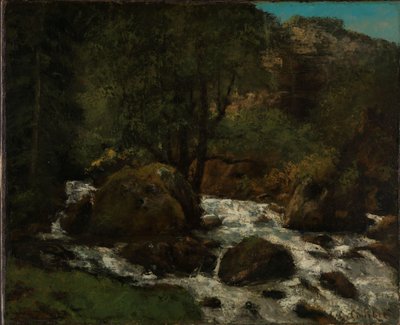Un arroyo en el bosque, Jura, c.1865 de Gustave Courbet