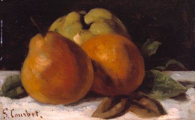 Manzana, pera y naranja, c.1871-72 (óleo sobre tabla) de Gustave Courbet