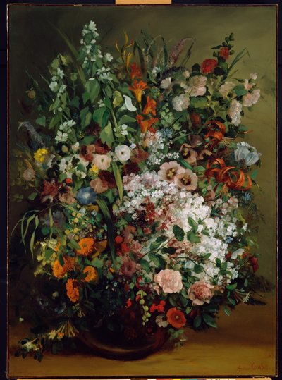 Ramo de flores en un jarrón de Gustave Courbet