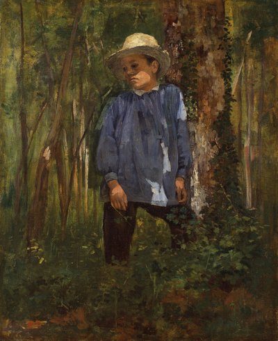 Niño en el bosque, c.1860 (óleo sobre lienzo) de Gustave Courbet