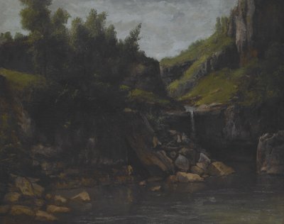 Cascada en un paisaje rocoso, c.1872-4 (óleo sobre lienzo) de Gustave Courbet