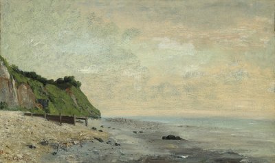 Acantilados en la Costa del Mar: Pequeña playa, amanecer de Gustave Courbet