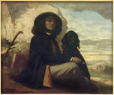 Courbet con perro negro de Gustave Courbet