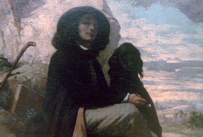 Courbet con su perro negro, 1842 de Gustave Courbet
