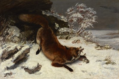 Zorro en la nieve de Gustave Courbet
