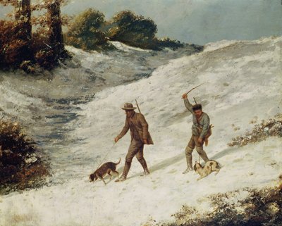 Cazadores en la Nieve o Los Cazadores Furtivos de Gustave Courbet