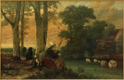 La pastora (La hilandera bretona) de Gustave Courbet