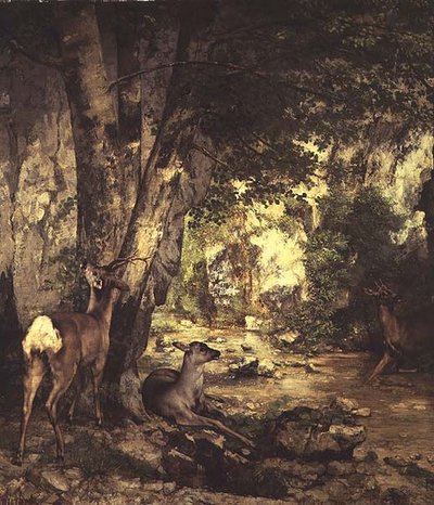 La entrega de los ciervos (detalle) de Gustave Courbet