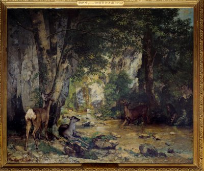 La entrega de ciervos en el arroyo de Plaisir Fontaine de Gustave Courbet