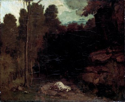 Paisaje con un Caballo Muerto, 1850s de Gustave Courbet