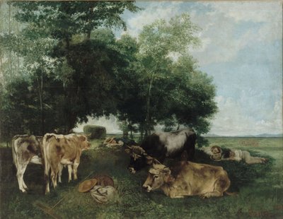 Siesta durante la Temporada de Heno, Montañas Doubs de Gustave Courbet