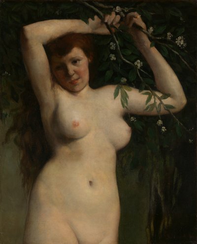 Desnudo con rama florida, 1863 de Gustave Courbet