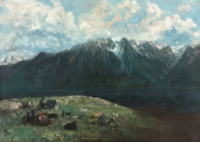 Vista panorámica de los Alpes, Les Dents du Midi. 1877 de Gustave Courbet