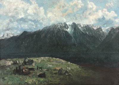Vista panorámica de los Alpes, Les Dents du Midi de Gustave Courbet