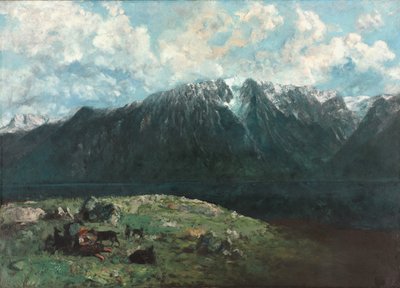 Vista panorámica de los Alpes, Les Dents du Midi de Gustave Courbet