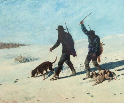 Cazadores furtivos en la nieve de Gustave Courbet