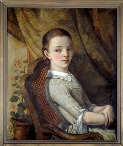 Retrato de Juliette Courbet (1831-1915), hermana del artista de Gustave Courbet