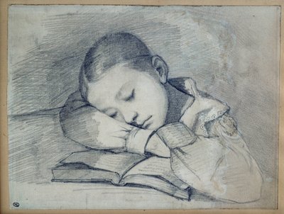 Retrato de Juliette Courbet durmiendo. Dibujo a lápiz de mina por Gustave Courbet (1819-1877). 1841. Dim. 0.20 x 0.26. París, Museo de Orsay de Gustave Courbet
