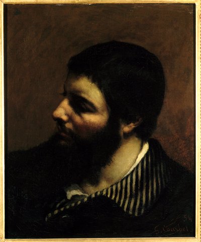 Autorretrato con el cuello a rayas de Gustave Courbet