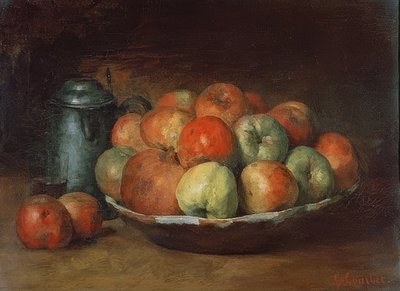 Naturaleza muerta con manzanas y una granada de Gustave Courbet