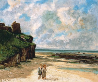 La playa en Saint-Aubin-sur-Mer de Gustave Courbet