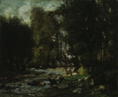 El arroyo de Les Puits-Noir, c.1855 (óleo sobre lienzo) de Gustave Courbet