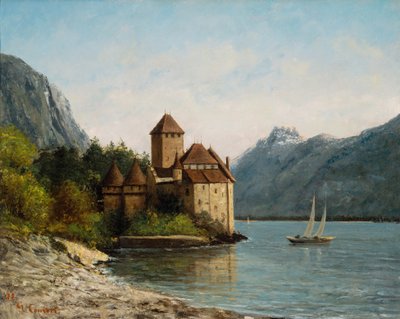 El castillo de Chillon, atardecer, c.1872 de Gustave Courbet
